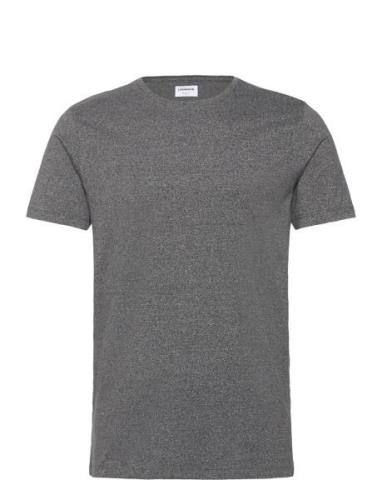 Mouliné O-Neck Tee S/S Tops T-shirts Short-sleeved Grey Lindbergh