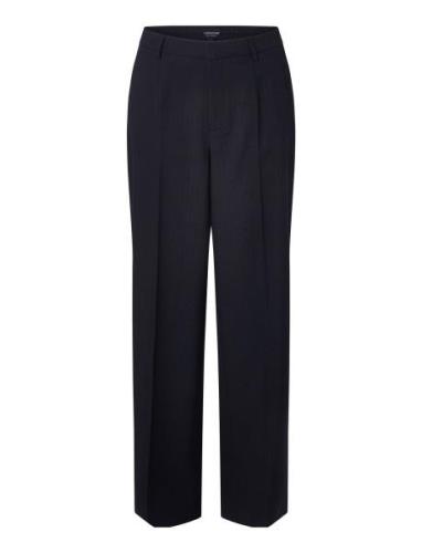 Kennedy Pinstripe Tailored Wide Pants Bottoms Trousers Suitpants Navy ...