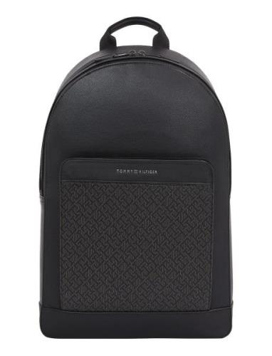 Th Monogram Backpack Ryggsekk Veske Black Tommy Hilfiger