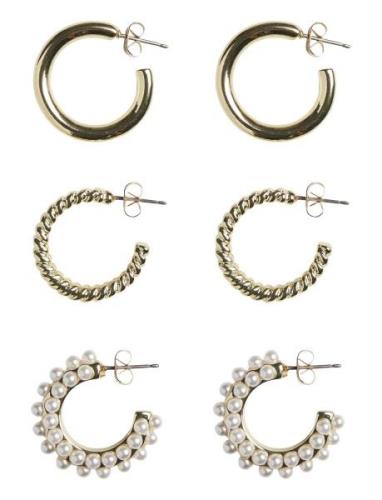 Pcnibbi 3-Pack Earrings Accessories Jewellery Earrings Hoops Gold Piec...