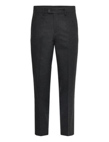 Flannel Wool Blend Formal Pant Bottoms Trousers Formal Black Lindbergh