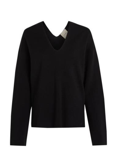 Df Wool Blend Sweater Tops Knitwear Jumpers Black Calvin Klein