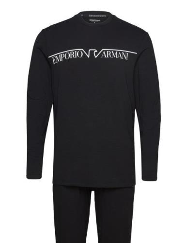 Men's Knit Long Pyjamas Pyjamas Black Emporio Armani