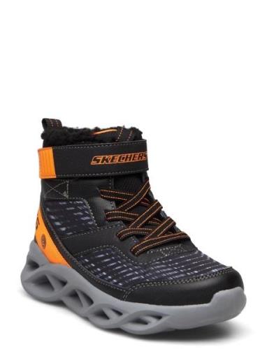 Boys Twisted Brights Vinterstøvletter Med Borrelås Black Skechers