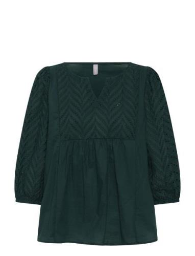 Cutoril Blouse Tops Blouses Short-sleeved Green Culture