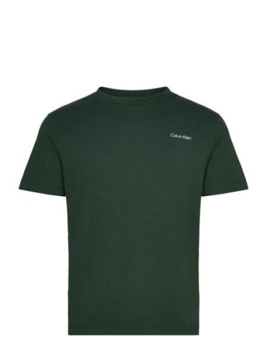 Micro Logo Interlock T-Shirt Tops T-shirts Short-sleeved Green Calvin ...