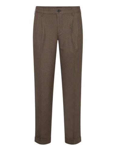 Lyon Xo Luca Pleat Pants Bottoms Trousers Casual Brown Clean Cut Copen...