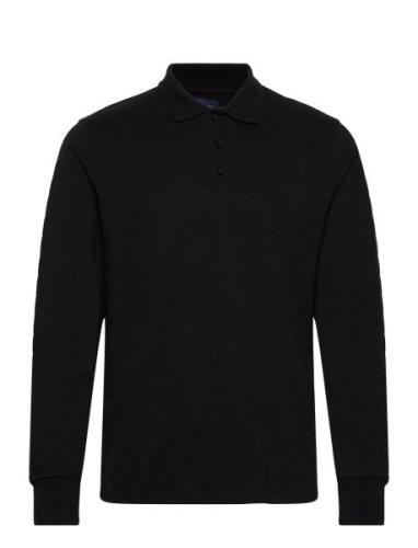 D1. Tonal Stripe Ls Rugger Tops Polos Long-sleeved Black GANT