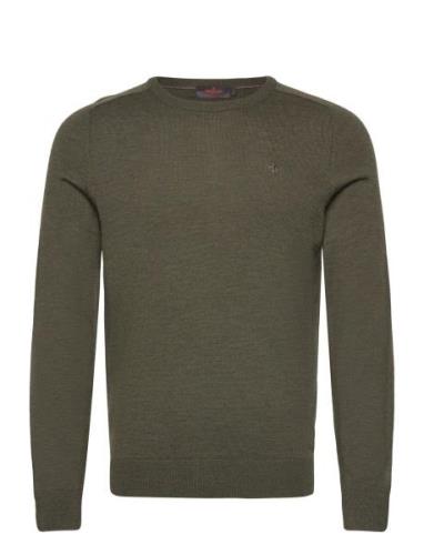 Merino Ck Designers Knitwear Round Necks Green Morris