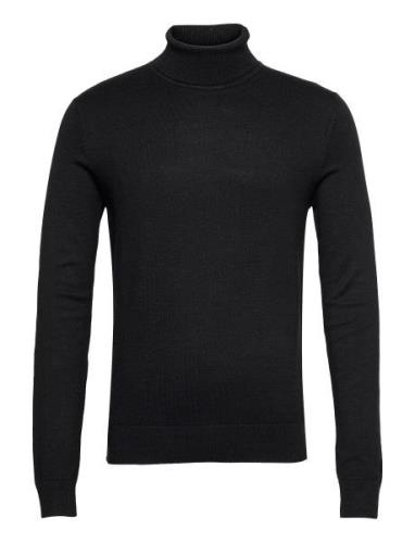 Mélange Roll Neck Knit Tops Knitwear Turtlenecks Black Lindbergh