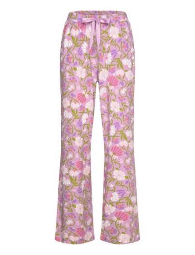 Pant Jersey Str Flower Pyjamasbukser Pysjbukser Pink Hunkemöller