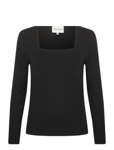 Viggamw Square Neck Blouse Tops T-shirts & Tops Long-sleeved Black My ...