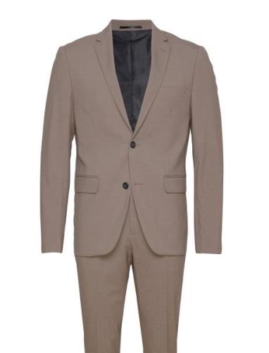 Plain Mens Suit Dress Beige Lindbergh