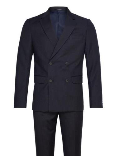 Narrow Striped Db Mens Suit Dress Navy Lindbergh