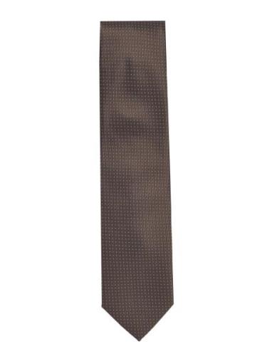 Polyester Tie With Dots 7 Cm Slips Khaki Green Lindbergh Black