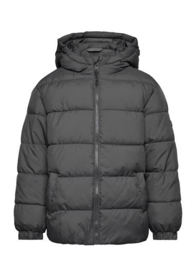 Hood Quilted Coat Fôret Jakke Grey Mango