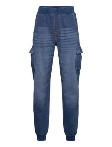 Trousers Jogging Denim Look Bottoms Trousers Blue Lindex