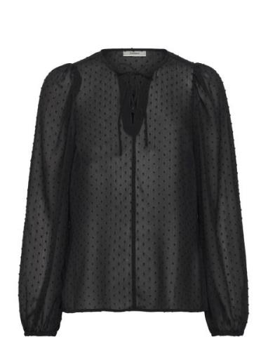 Mibiiw Blouse Tops Blouses Long-sleeved Black InWear