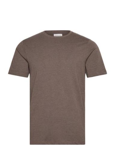 Basic Tee S/S Tops T-shirts Short-sleeved Brown Lindbergh