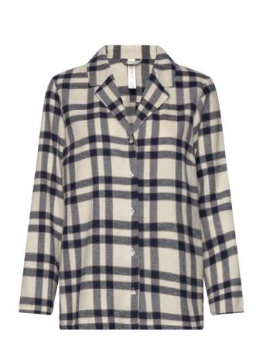 Nightshirt Flannel Check Topp Cream Lindex