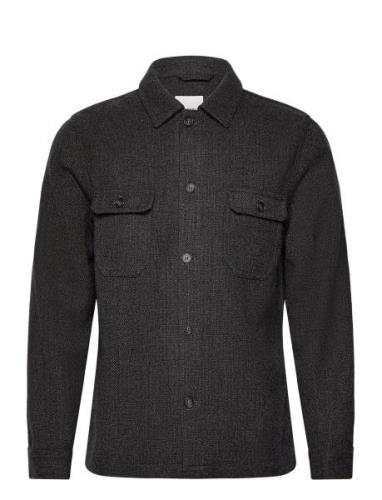 Textured Overshirt Tops Overshirts Grey Lindbergh