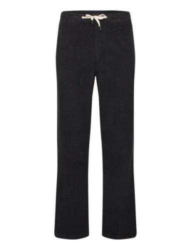 Elastic Waist Corduroy Pants Bottoms Trousers Casual Black Lindbergh