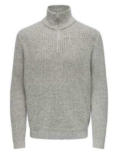 Onsmalaki Reg 7 Half Zip Knit Cs Tops Knitwear Half Zip Jumpers Grey O...