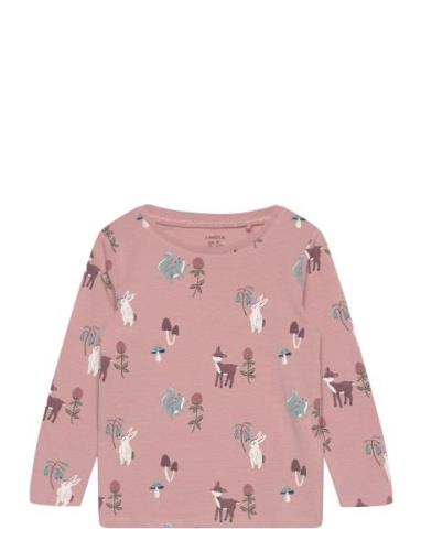 Top Animal Flower Aop Tops T-shirts Long-sleeved T-shirts Pink Lindex