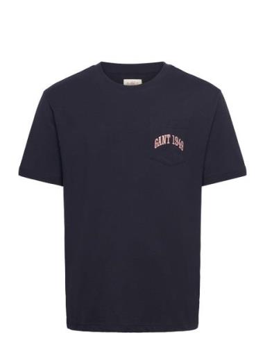 Pocket Graphic Tshirt Tops T-shirts Short-sleeved Navy GANT