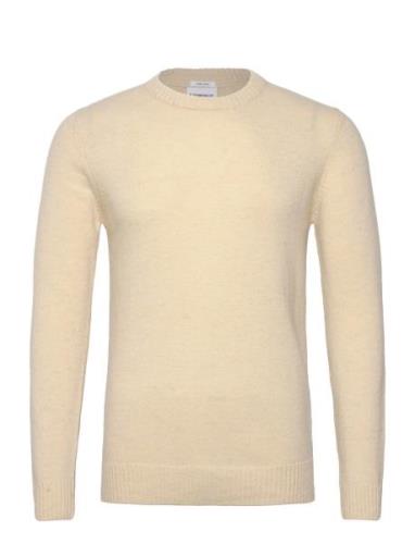 Lambswool O-Neck Knit Tops Knitwear Round Necks Cream Lindbergh