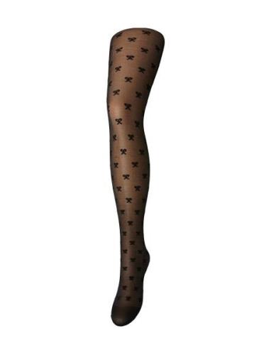 Pcjua Bow Tights Lingerie Pantyhose & Leggings Black Pieces