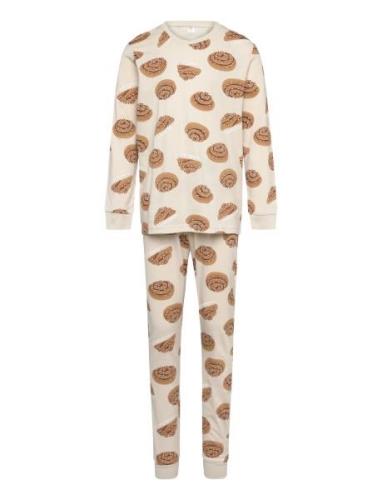 Pyjama Cinnamon Roll Pyjamas Sett Beige Lindex