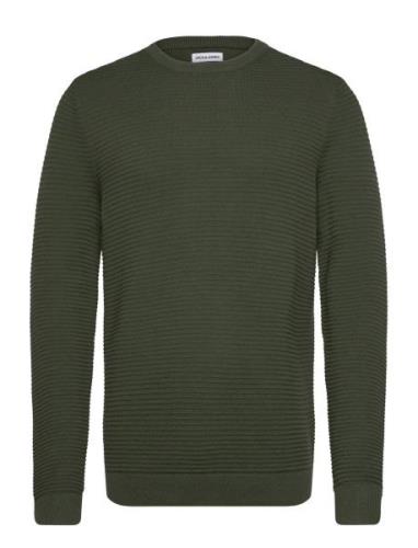 Jjotto Knit Crew Neck Ln Tops Knitwear Round Necks Green Jack & J S