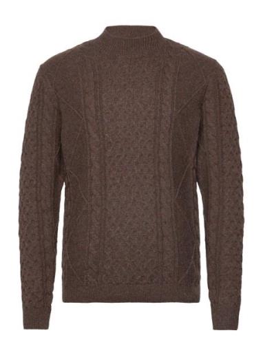 Morgan Wool Knit Tops Knitwear Round Necks Brown Clean Cut Copenhagen