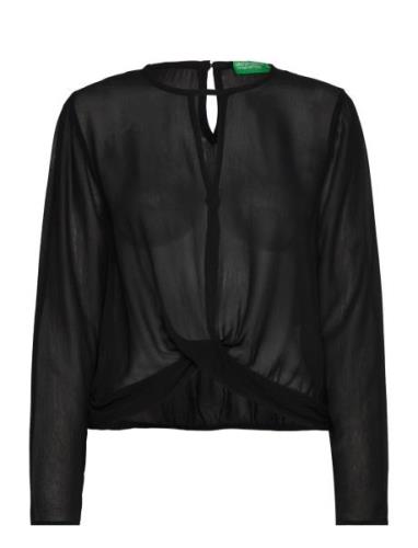 Blouse Tops Blouses Long-sleeved Black United Colors Of Benetton