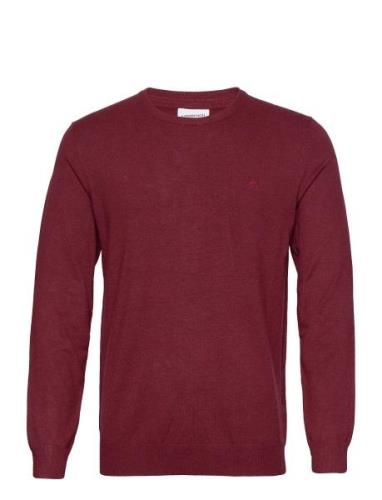 Melange Round Neck Knit Tops Knitwear Round Necks Burgundy Lindbergh