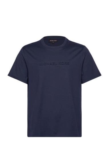 Embossed Logo Tee Tops T-shirts Short-sleeved Blue Michael Kors