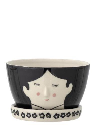 Carolin Flowerpot W/Saucer Home Decoration Flower Pots Black Bloomingv...