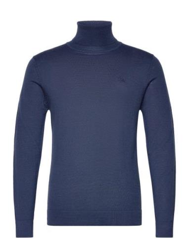 Merino Knit Roll-Neck Tops Knitwear Turtlenecks Navy Lindbergh