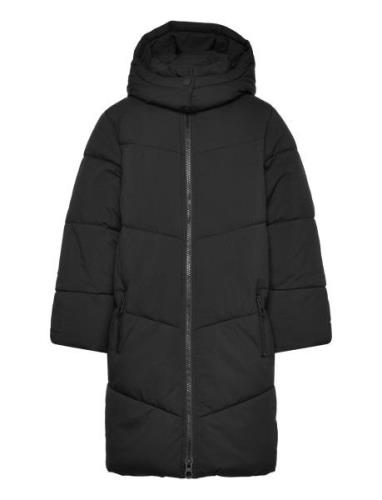 Long Puffer Jacket Fôret Jakke Black Tom Tailor